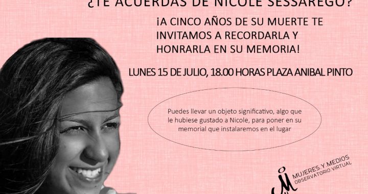 Observatorio de Mujeres y Medios convoca al acto «5 años sin Nicole (Sessarego)»
