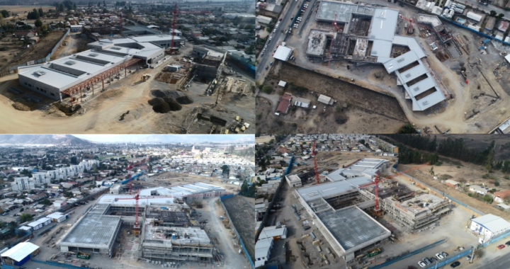 Dron capta imágenes de avance en obras del hospital San José de Casablanca