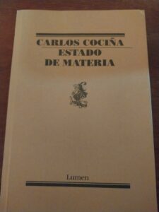 Estado de materia, de Carlos Cociña: crítica literaria de Eddie Morales Piña
